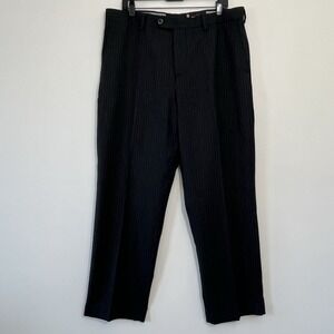 Black Brown 1826 Men's Charcoal Gray Plaid 100%Wool‎ Dress Pants Sz 36X30 $98